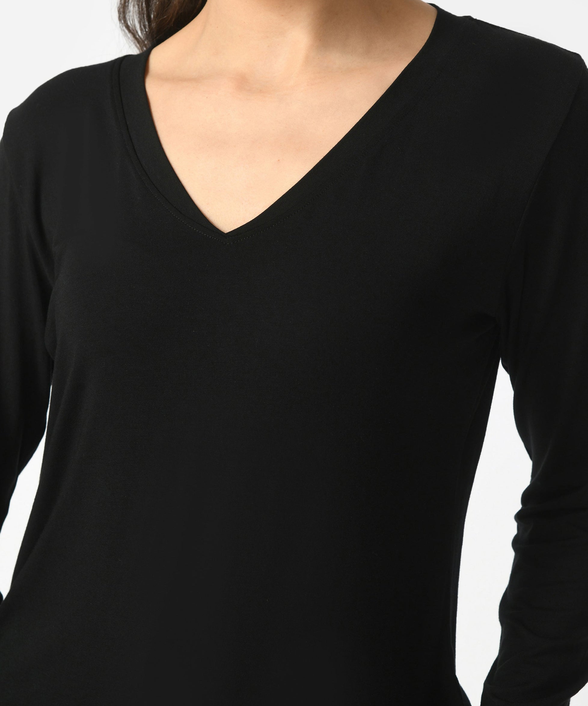 V-Neck Long Sleeve T-Shirt  #6004