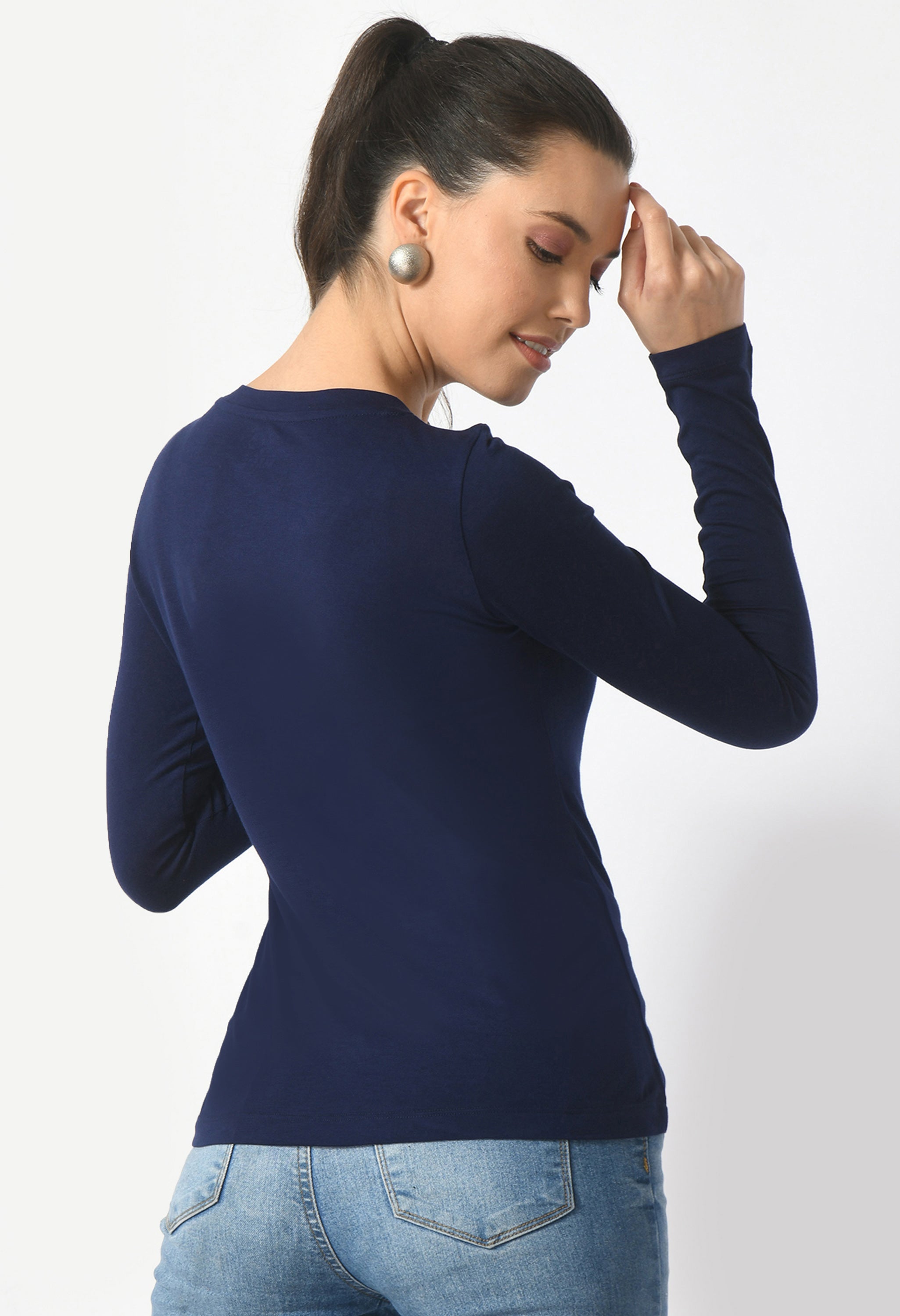 V-Neck Long Sleeve T-Shirt  #6004