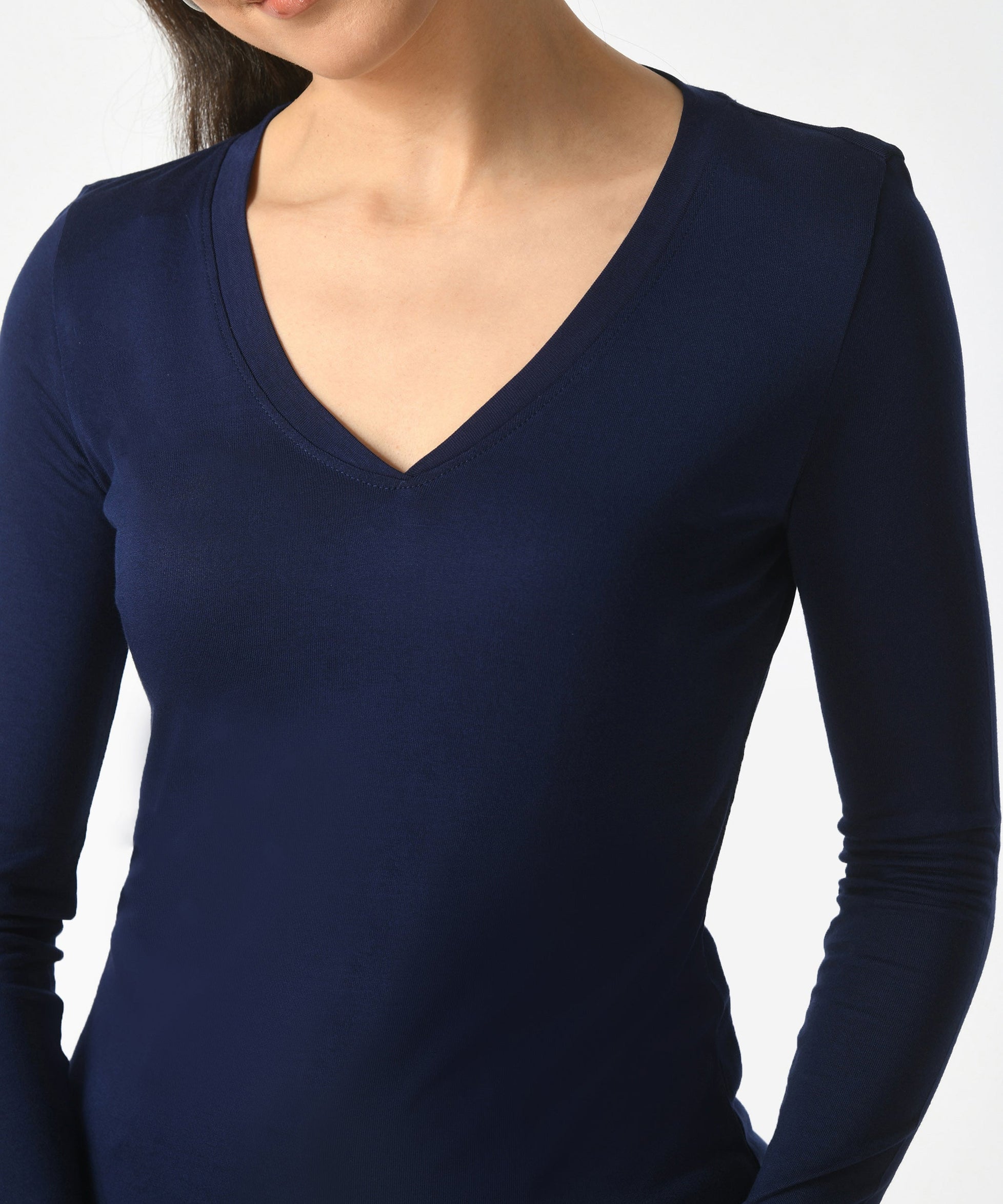 V-Neck Long Sleeve T-Shirt  #6004