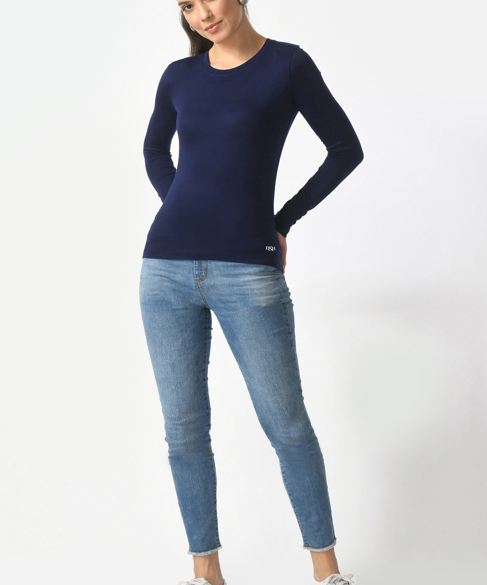 Crew Neck Long Sleeve T-Shirt  #6003