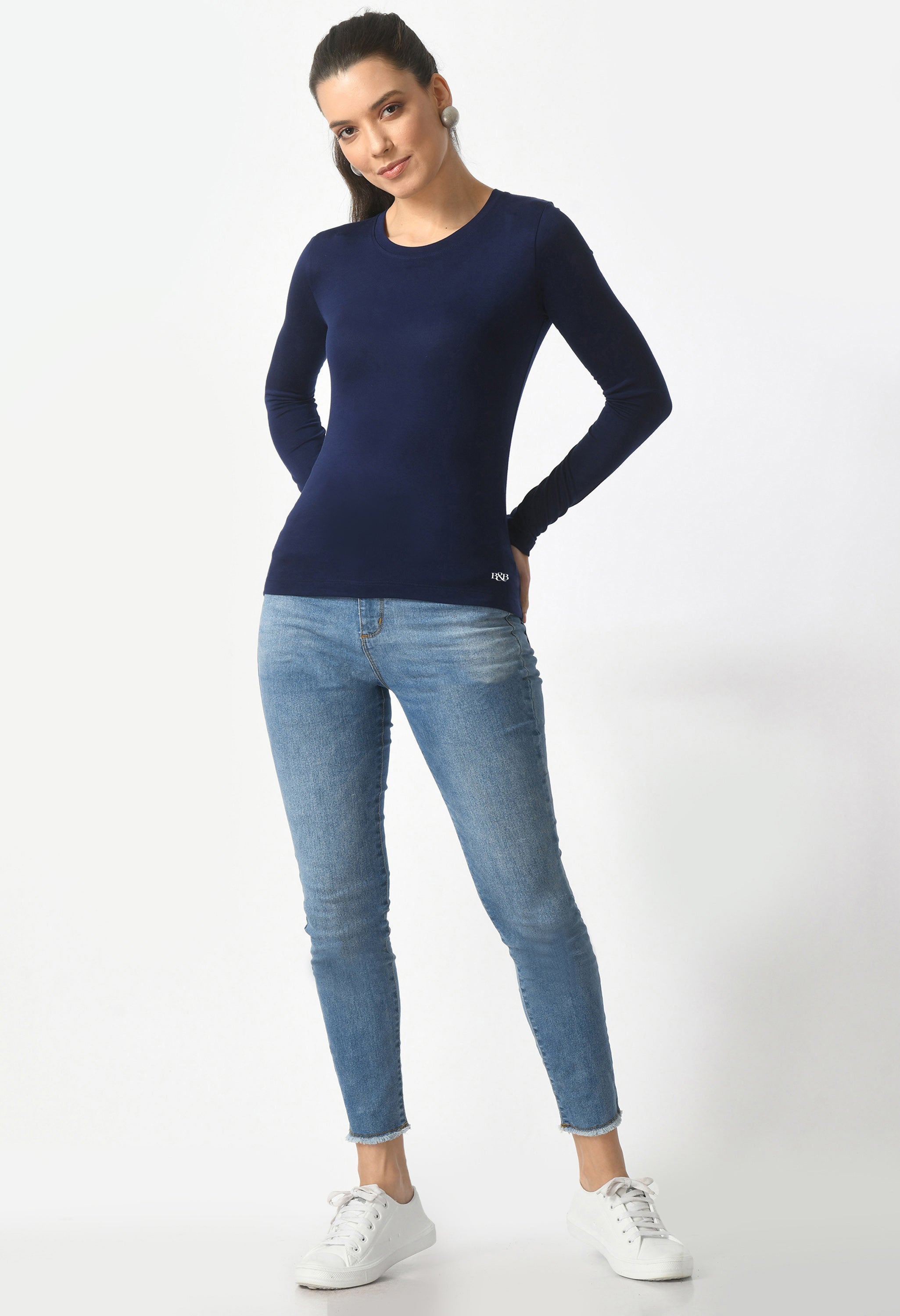 Crew Neck Long Sleeve T-Shirt  #6003