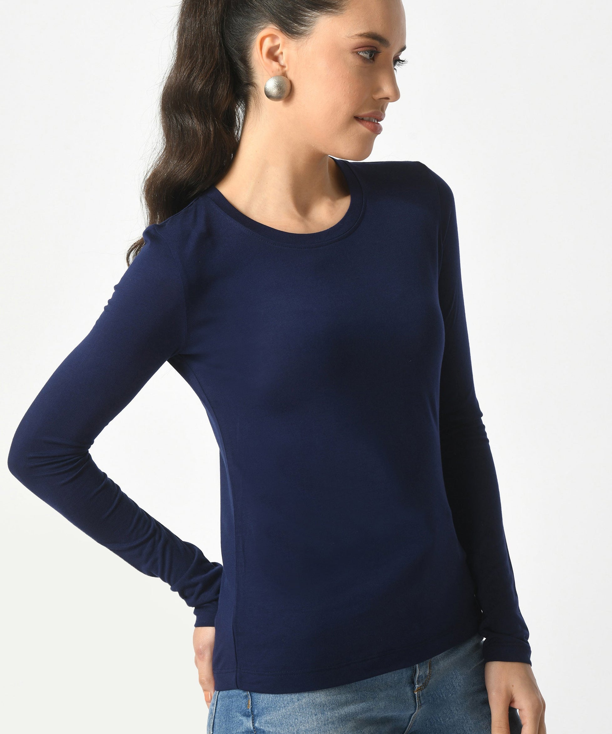 Crew Neck Long Sleeve T-Shirt  #6003