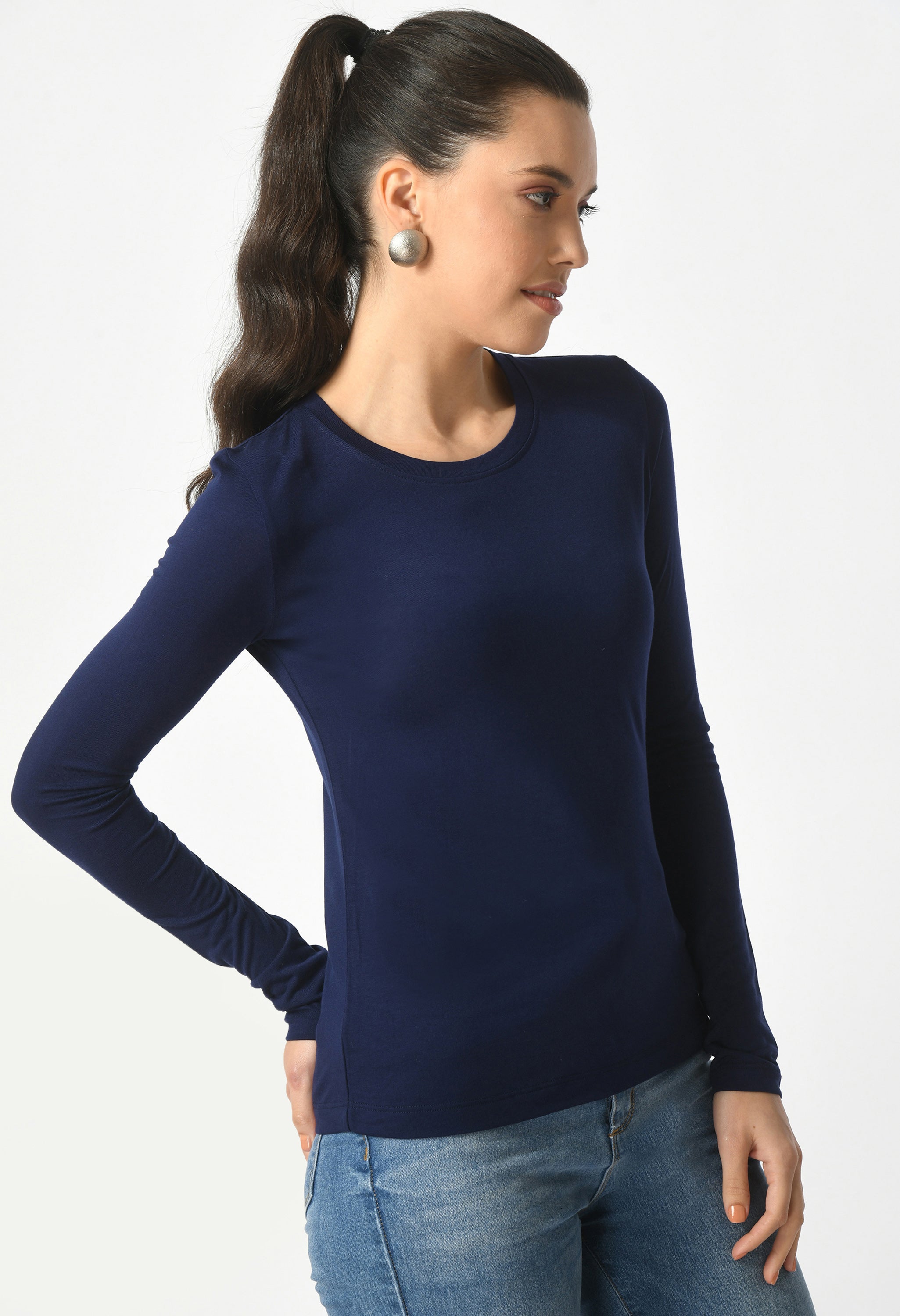 Crew Neck Long Sleeve T-Shirt  #6003