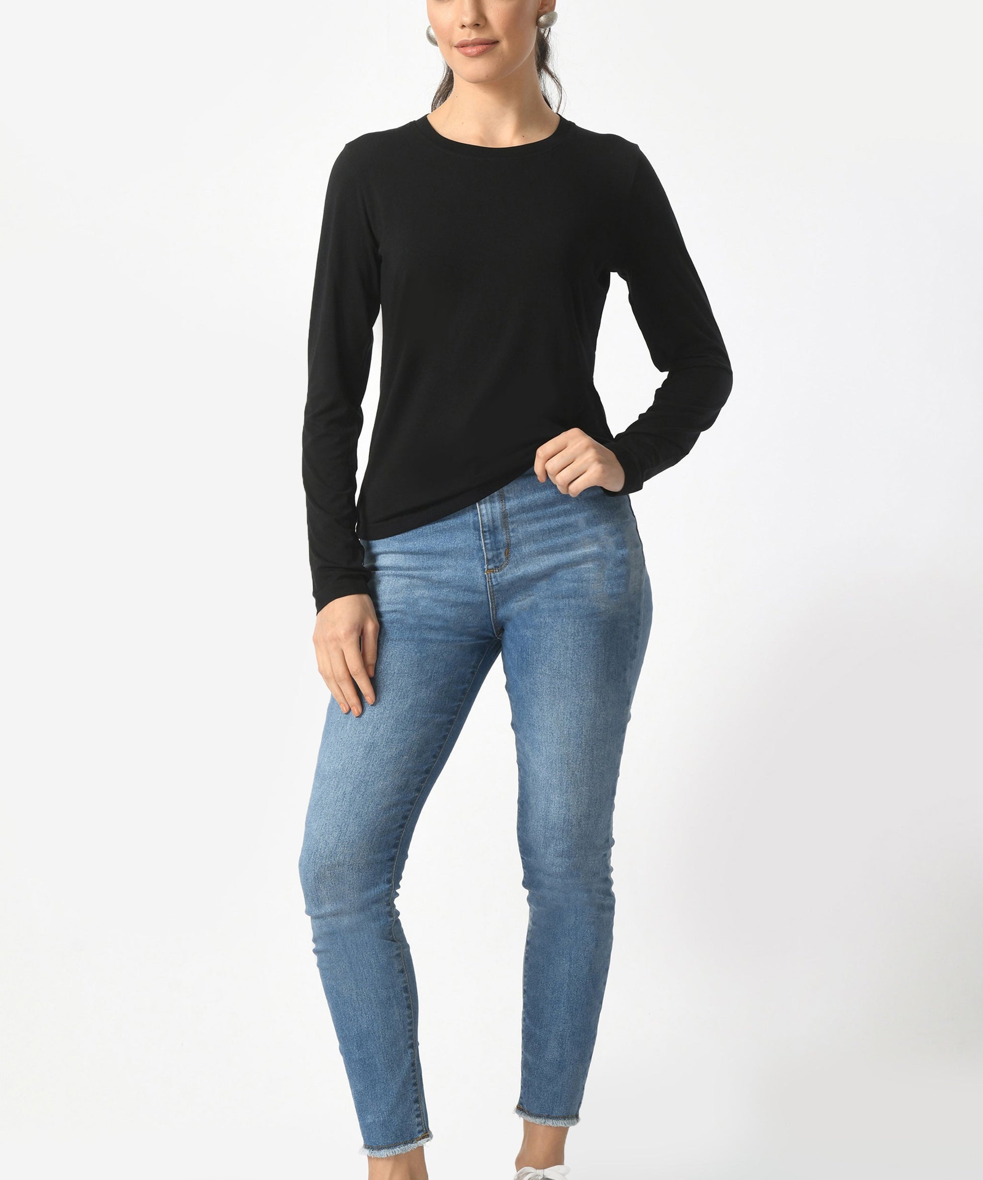 Crew Neck Long Sleeve T-Shirt  #6003
