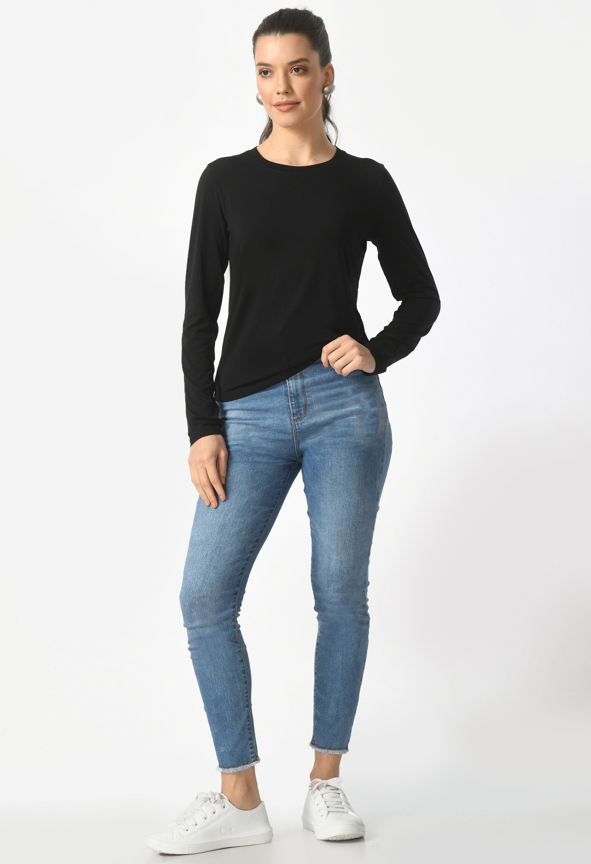 Crew Neck Long Sleeve T-Shirt  #6003