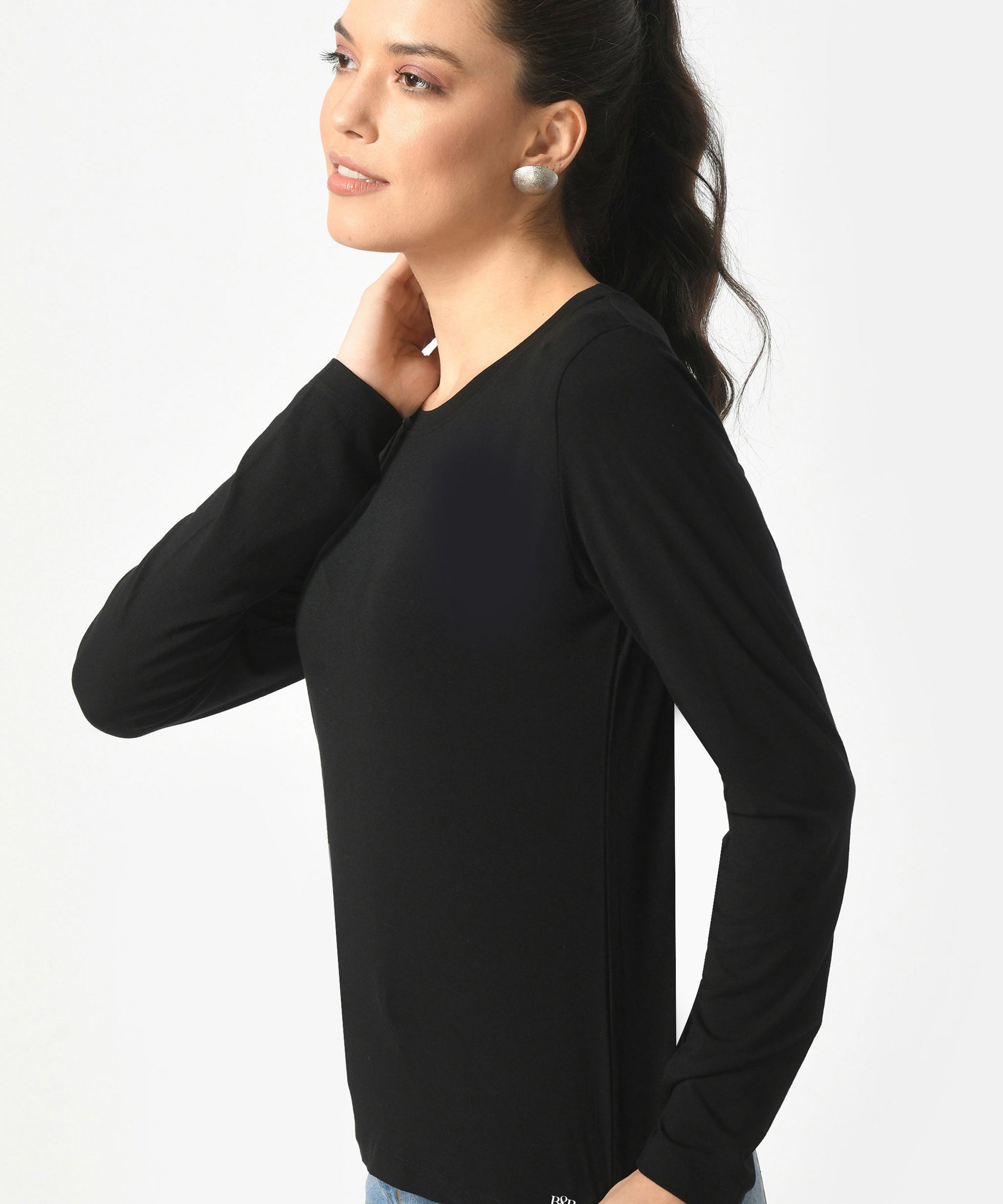 Crew Neck Long Sleeve T-Shirt  #6003
