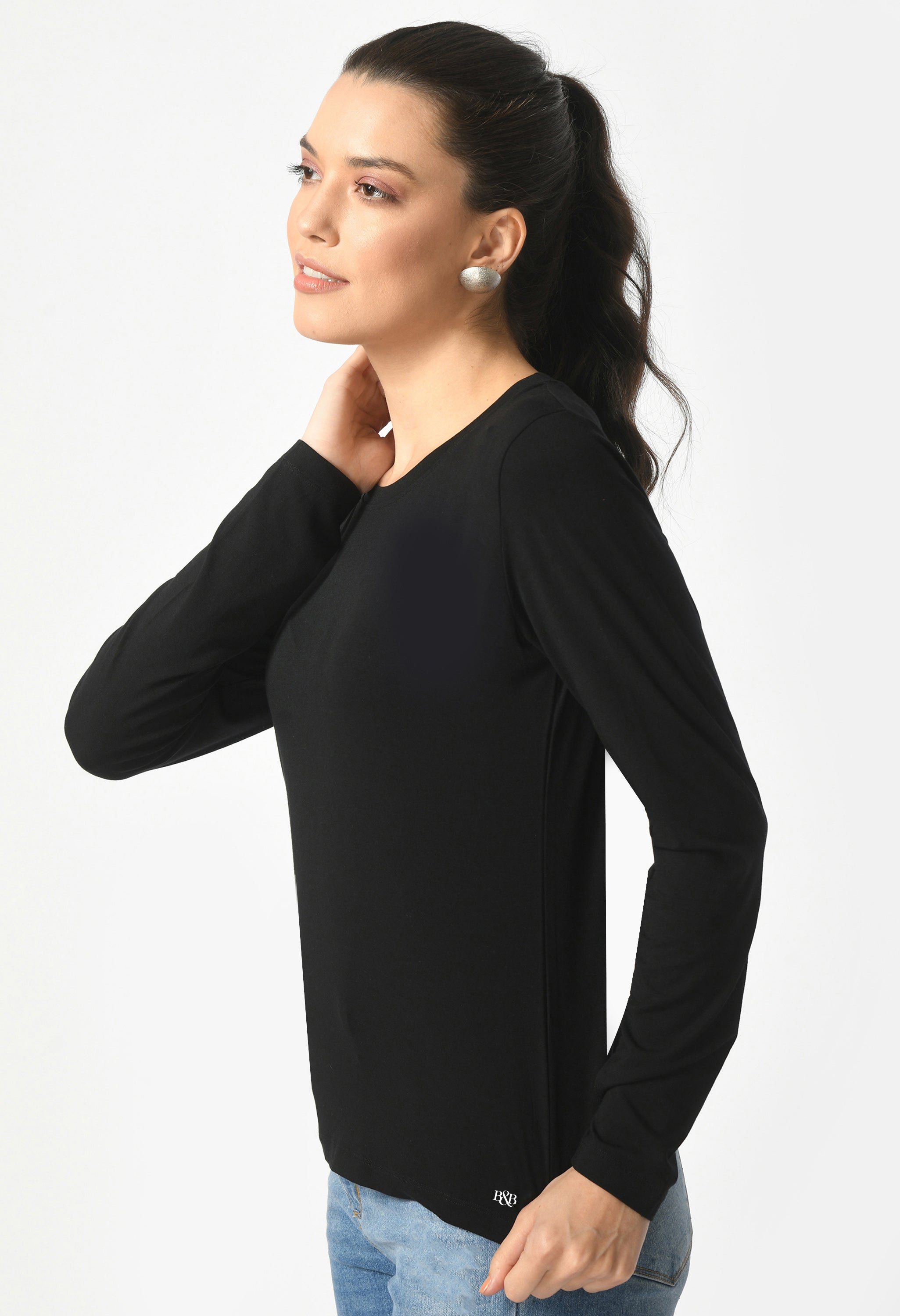 Crew Neck Long Sleeve T-Shirt  #6003