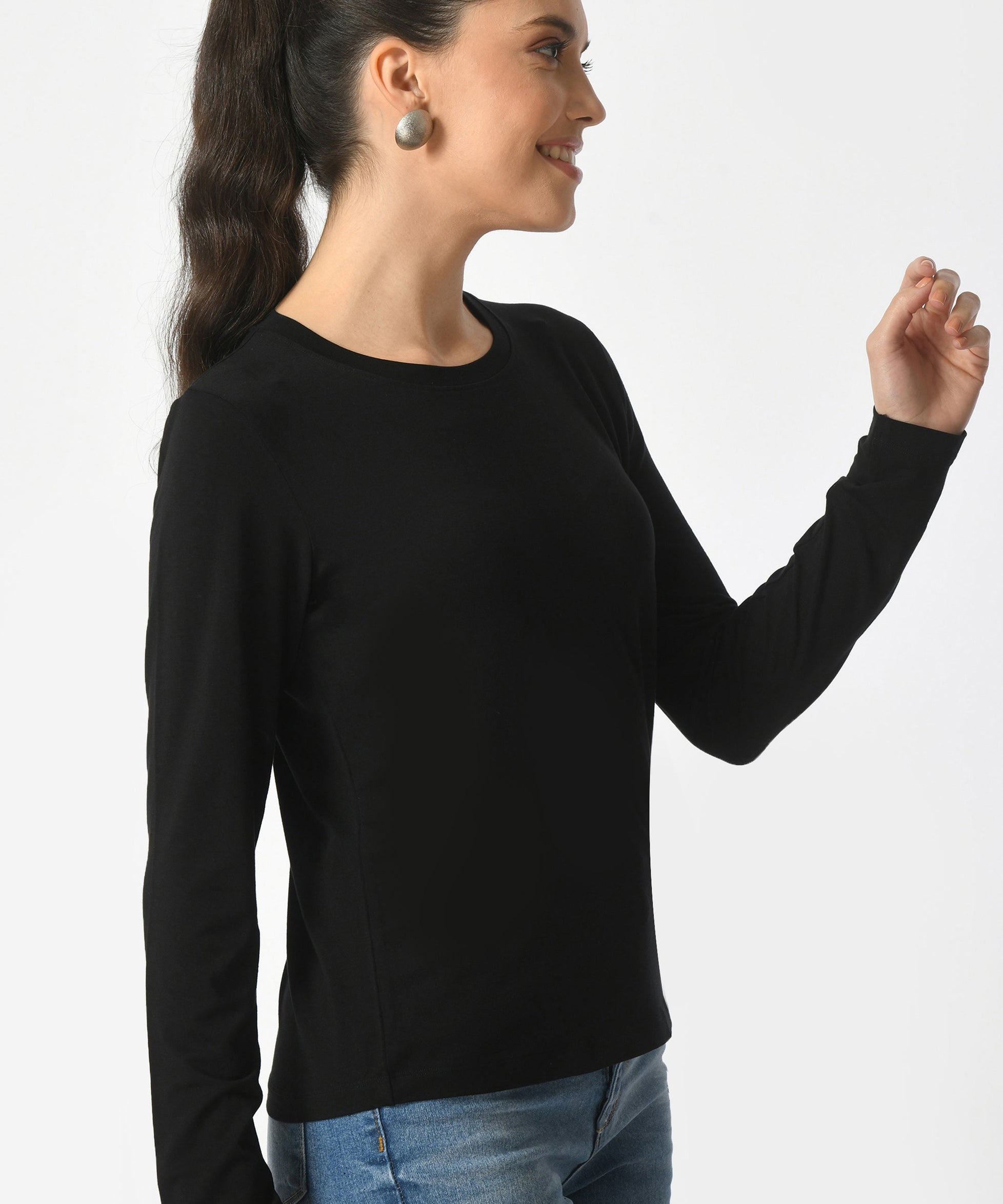 Crew Neck Long Sleeve T-Shirt  #6003