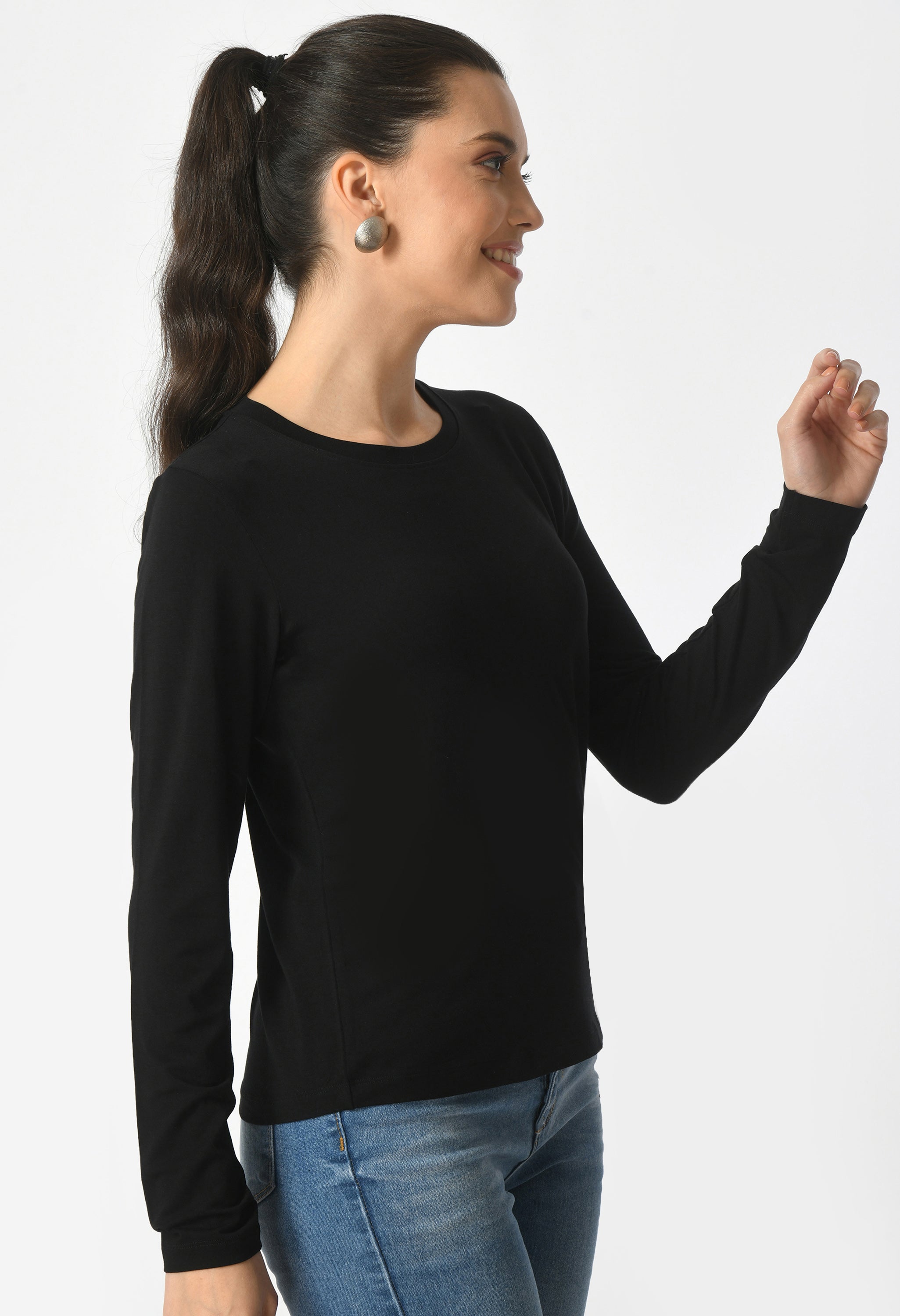 Crew Neck Long Sleeve T-Shirt  #6003
