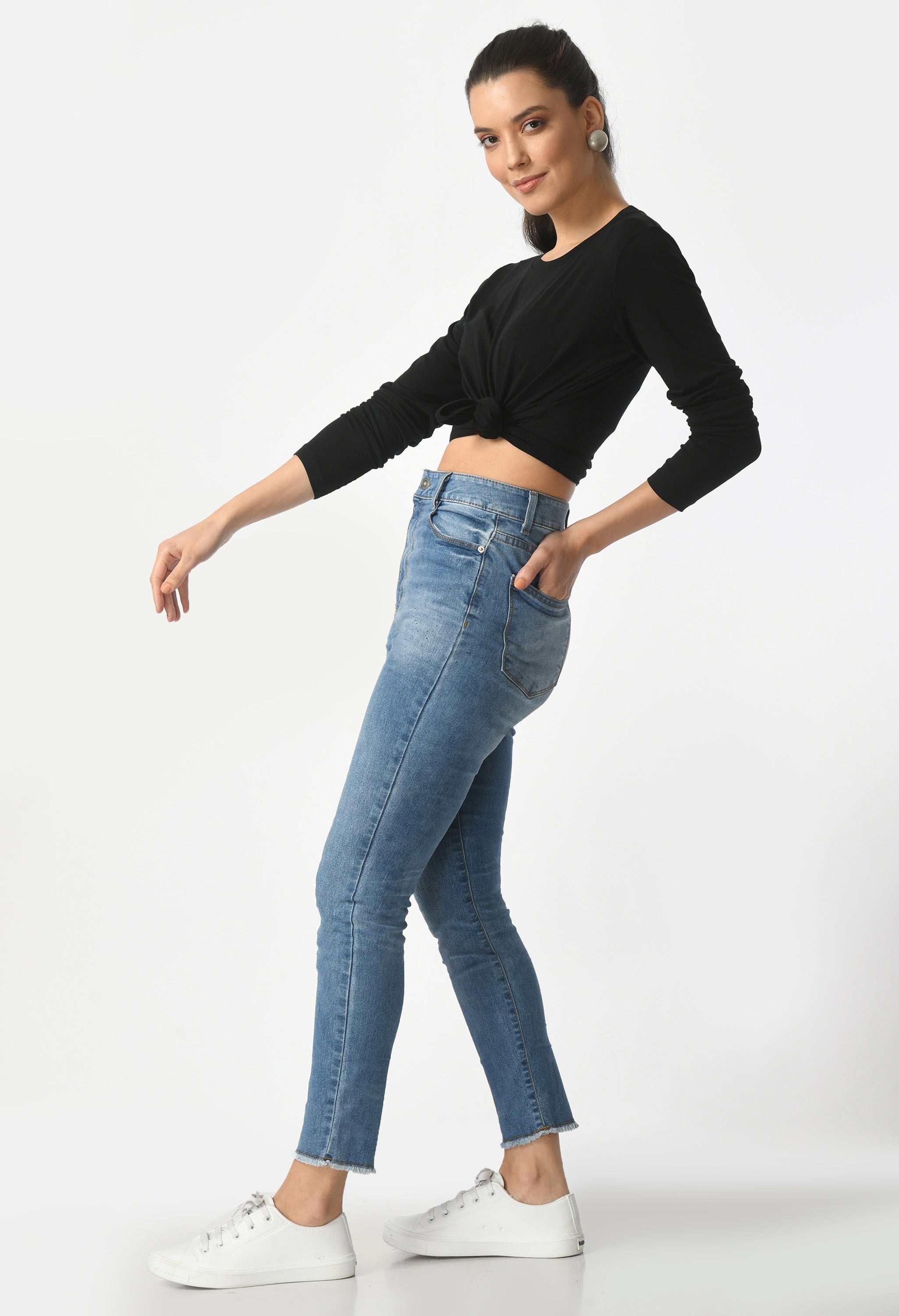 Crew Neck Long Sleeve T-Shirt  #6003