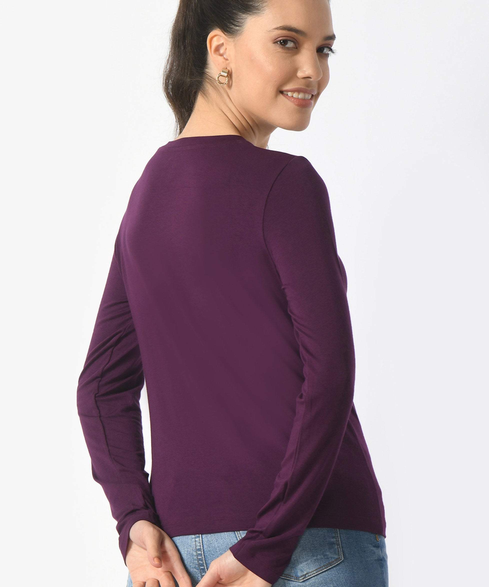 Crew Neck Long Sleeve T-Shirt  #6003