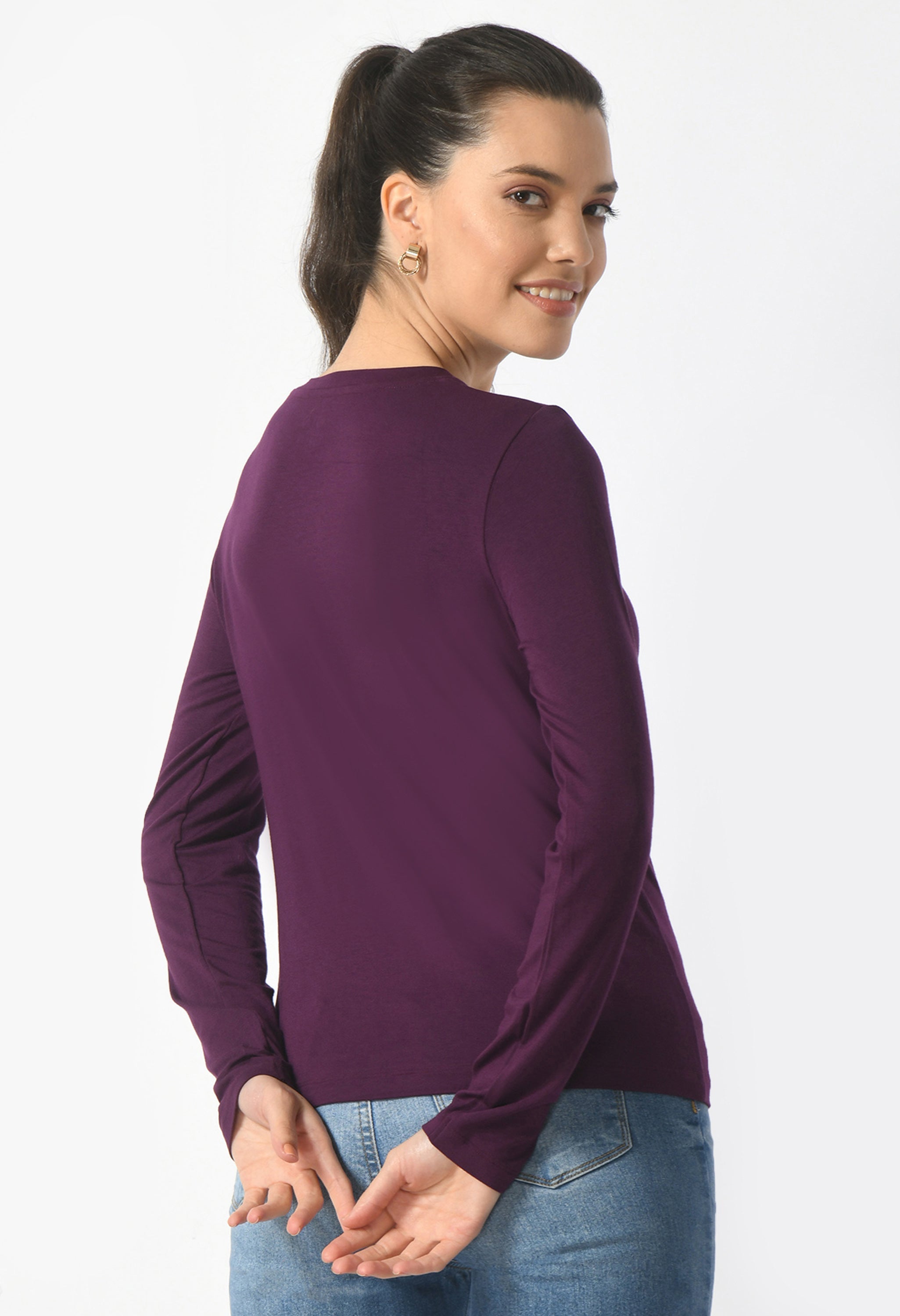 Crew Neck Long Sleeve T-Shirt  #6003