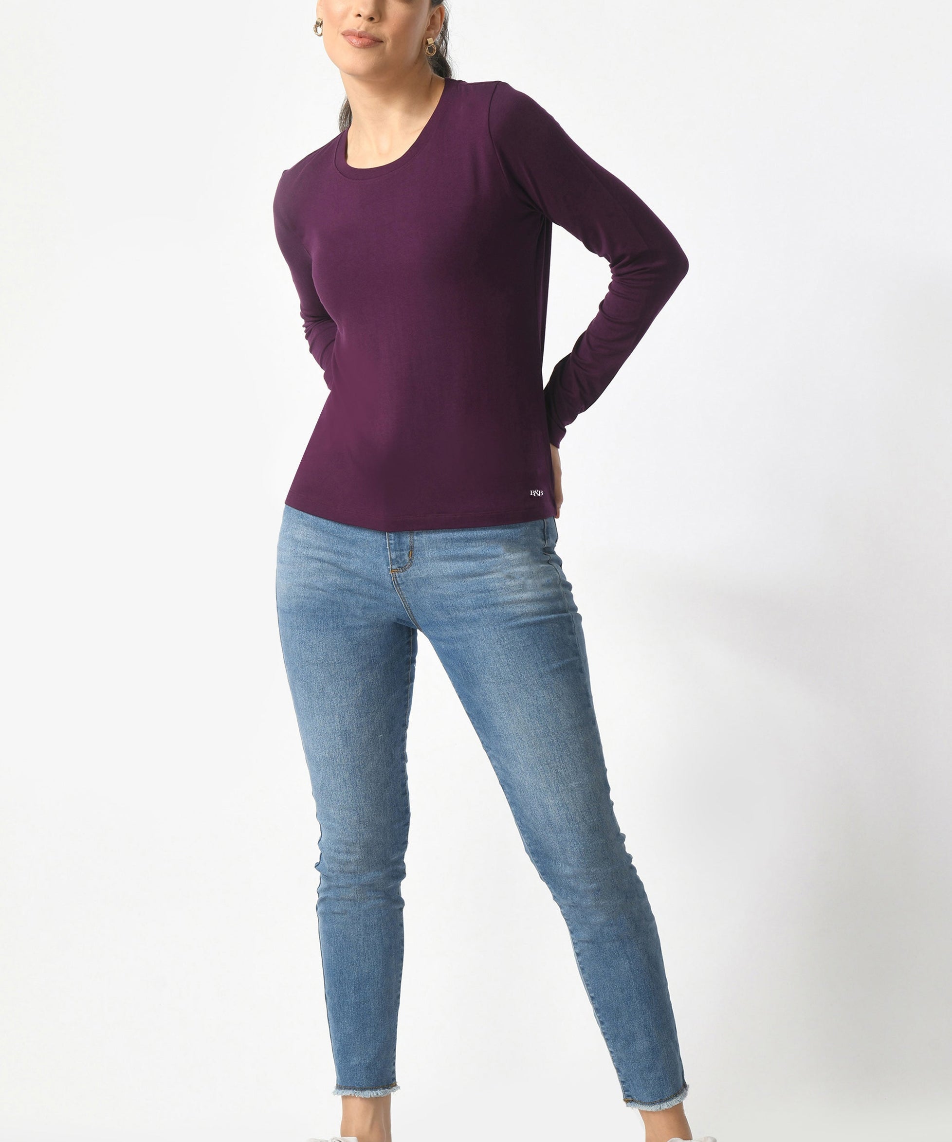 Crew Neck Long Sleeve T-Shirt  #6003