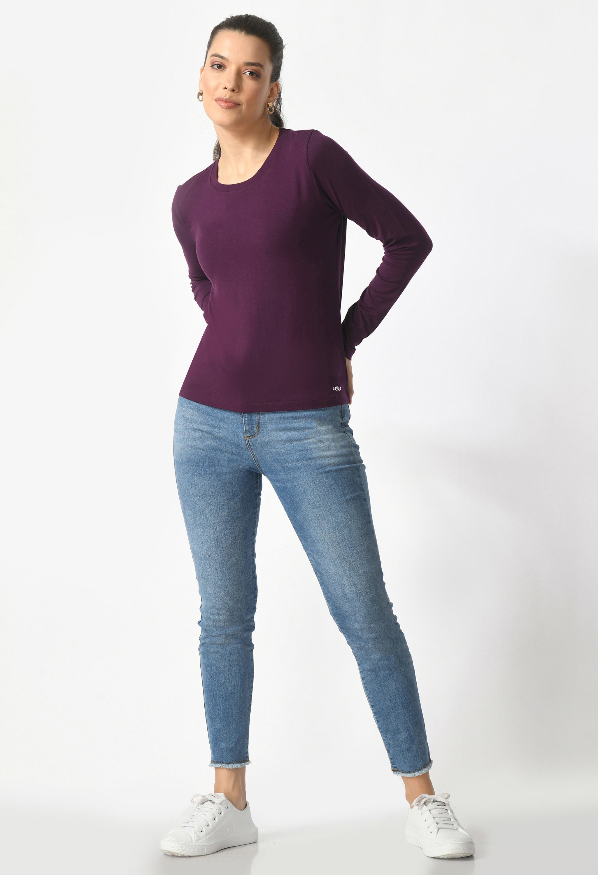 Crew Neck Long Sleeve T-Shirt  #6003