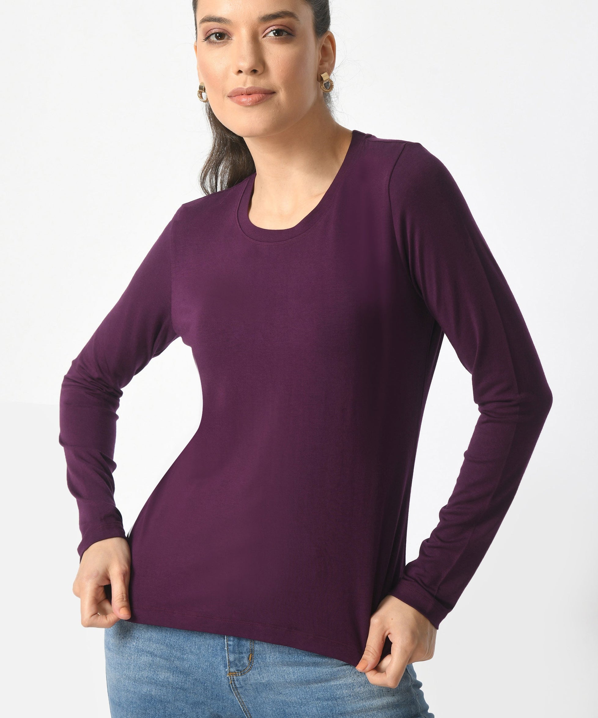 Crew Neck Long Sleeve T-Shirt  #6003