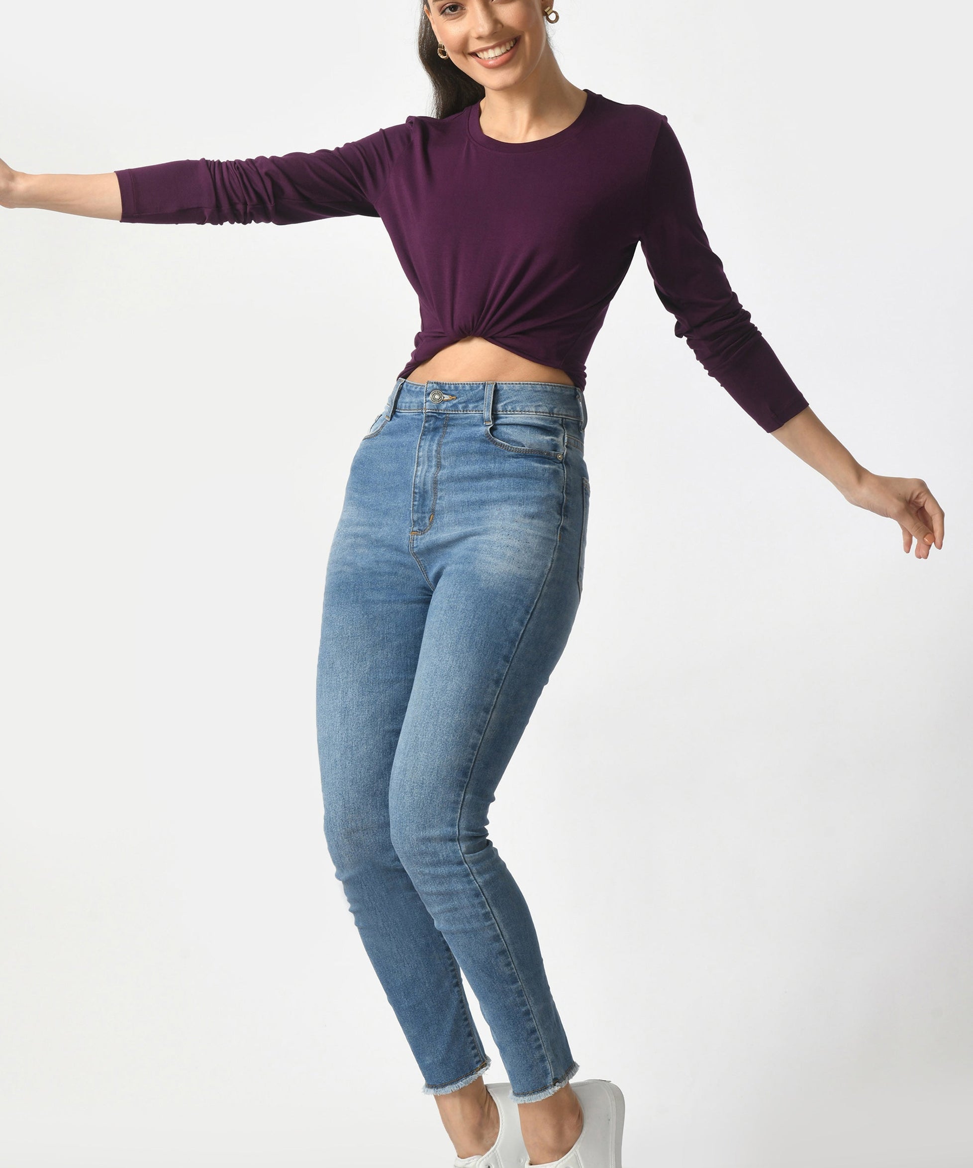 Crew Neck Long Sleeve T-Shirt  #6003