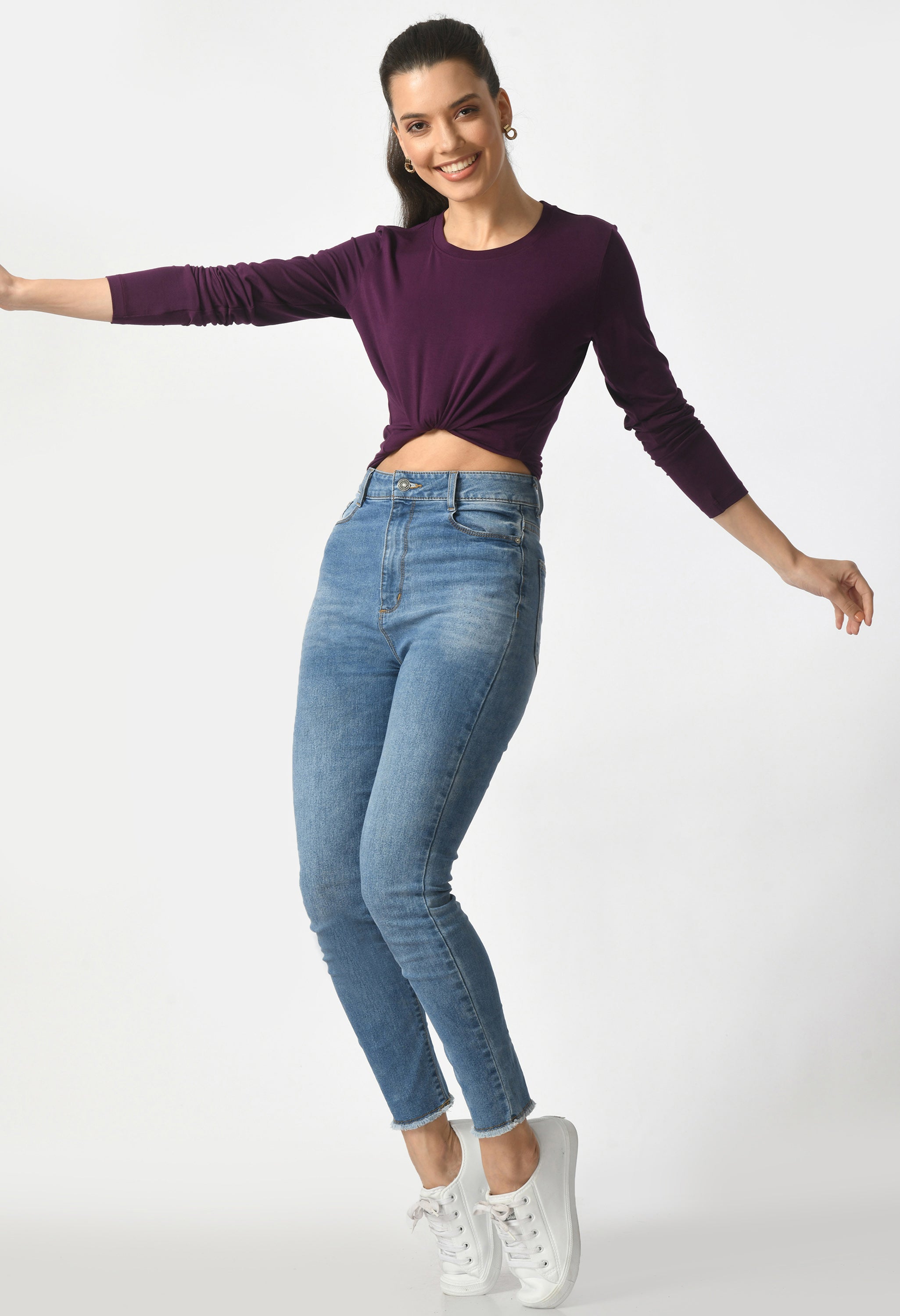 Crew Neck Long Sleeve T-Shirt  #6003