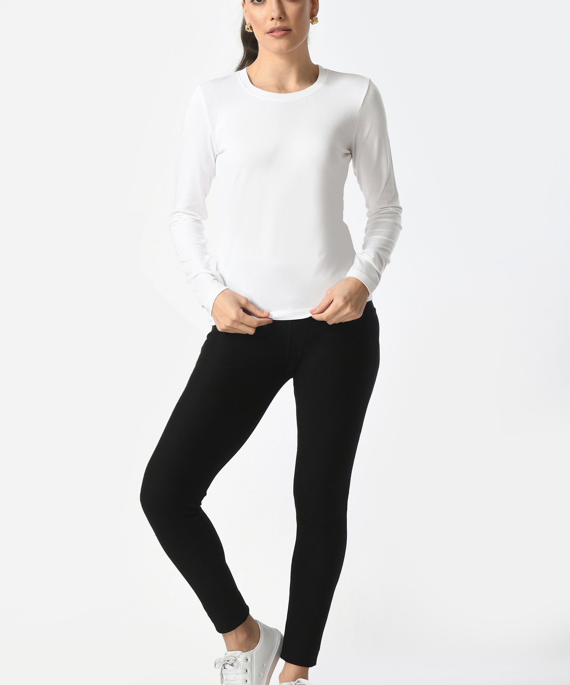 Crew Neck Long Sleeve T-Shirt  #6003