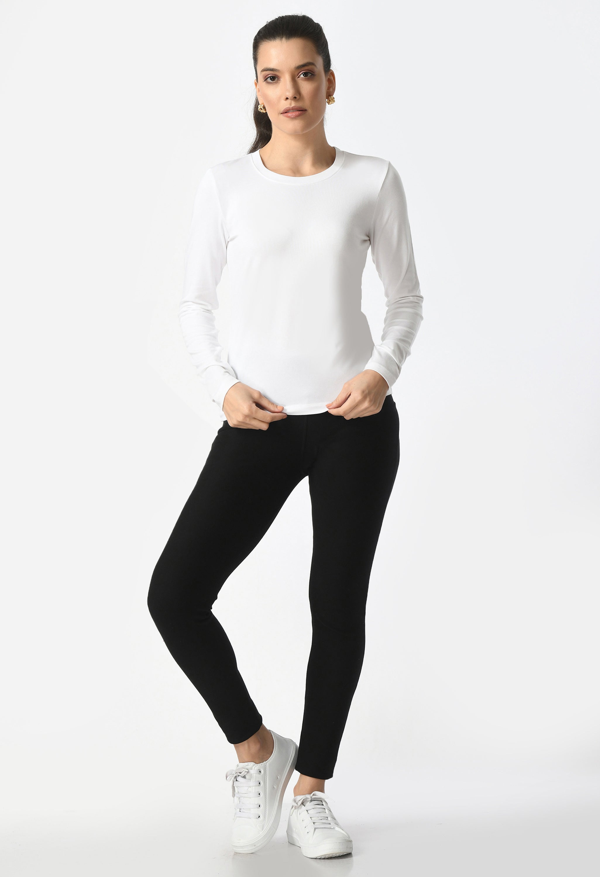 Crew Neck Long Sleeve T-Shirt  #6003