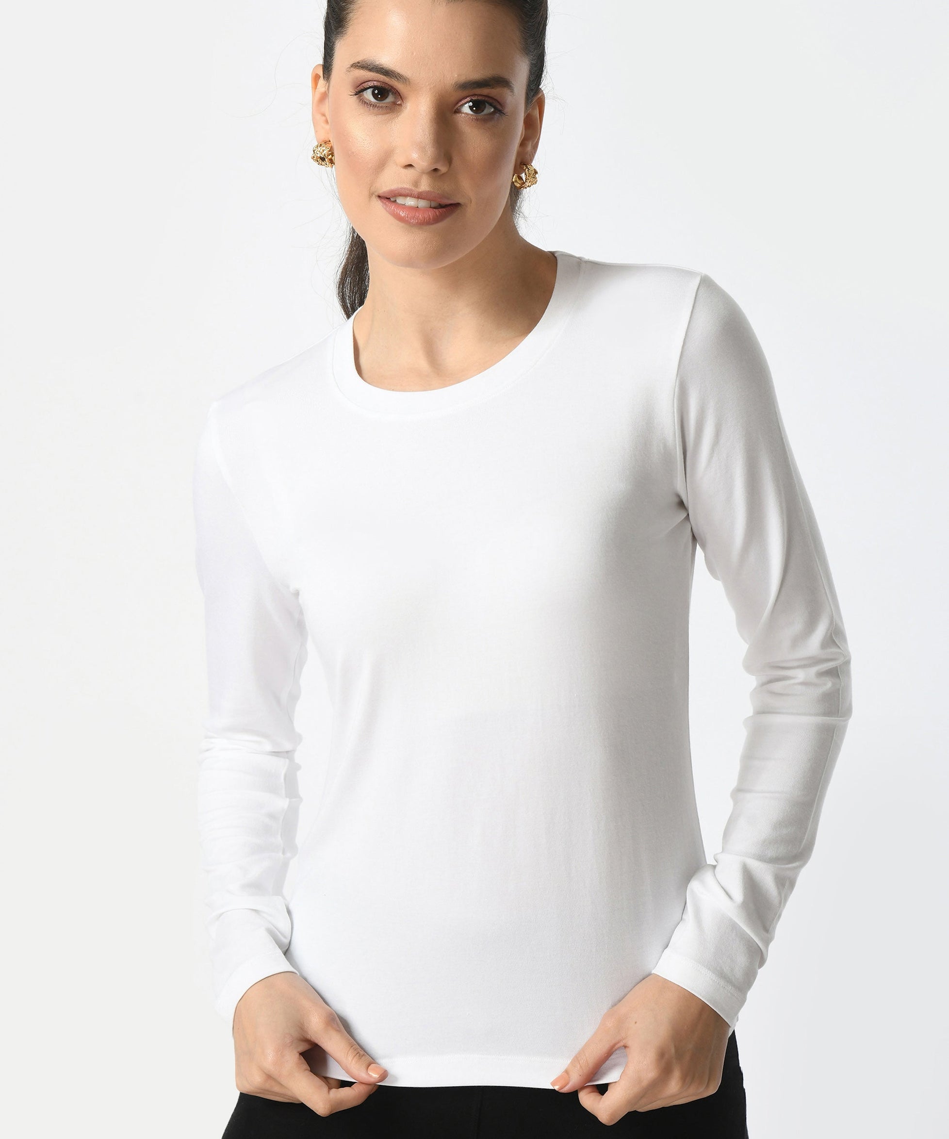 Crew Neck Long Sleeve T-Shirt  #6003