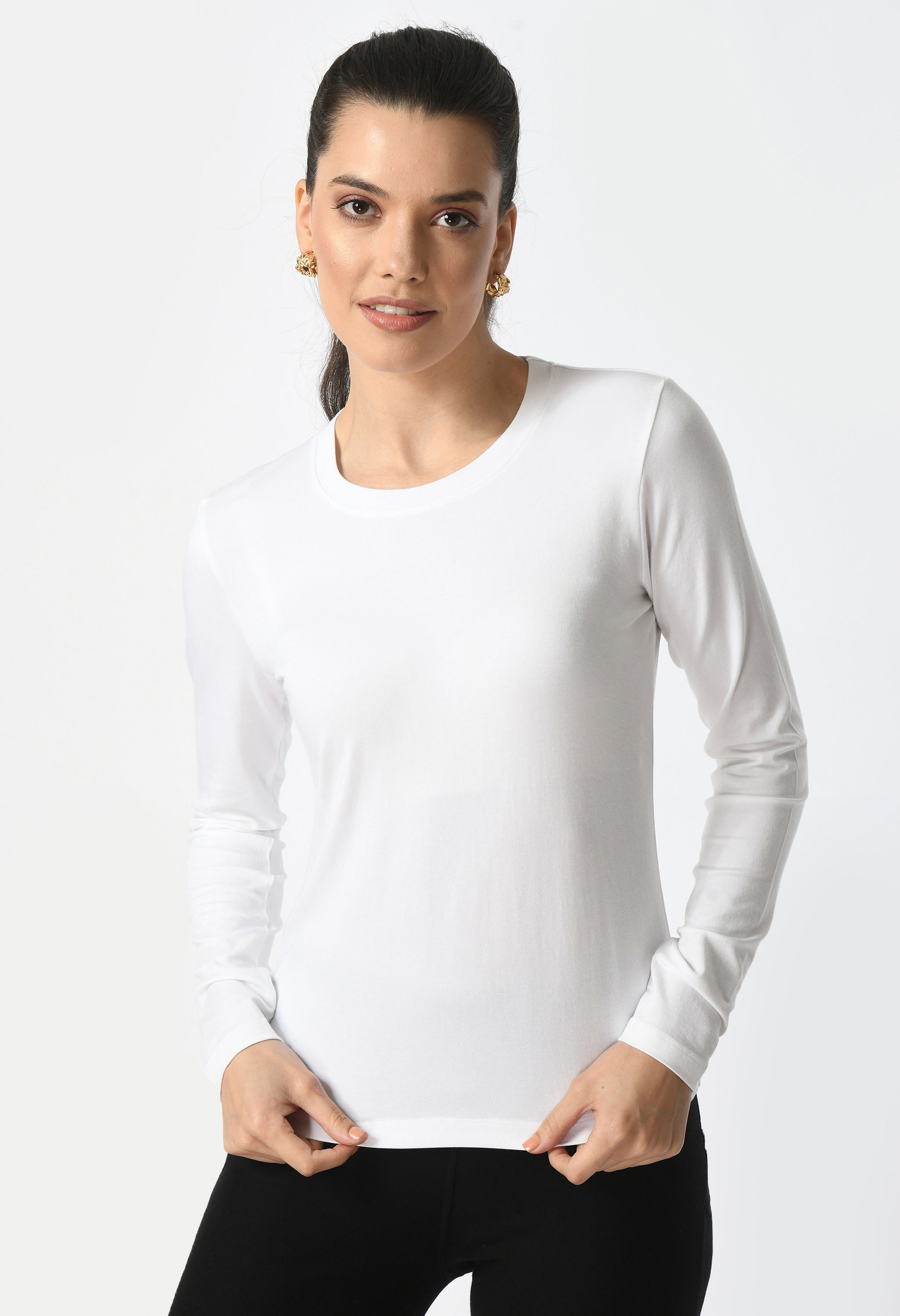 Crew Neck Long Sleeve T-Shirt  #6003