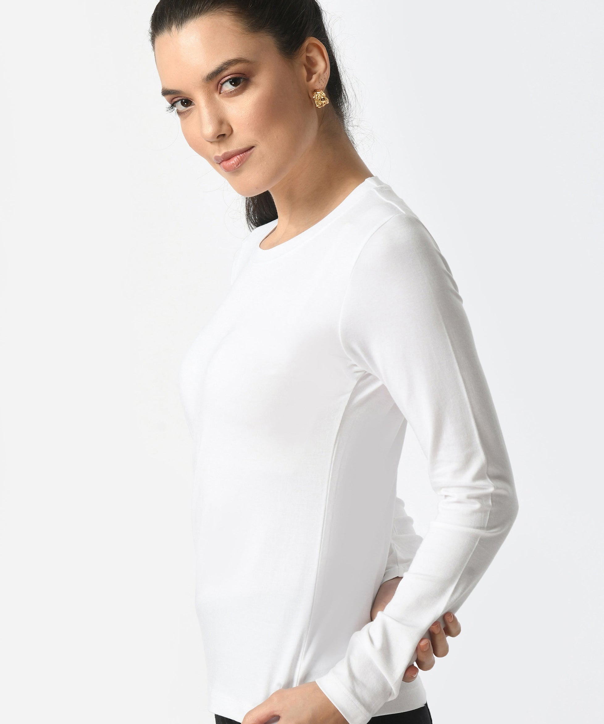 Crew Neck Long Sleeve T-Shirt  #6003