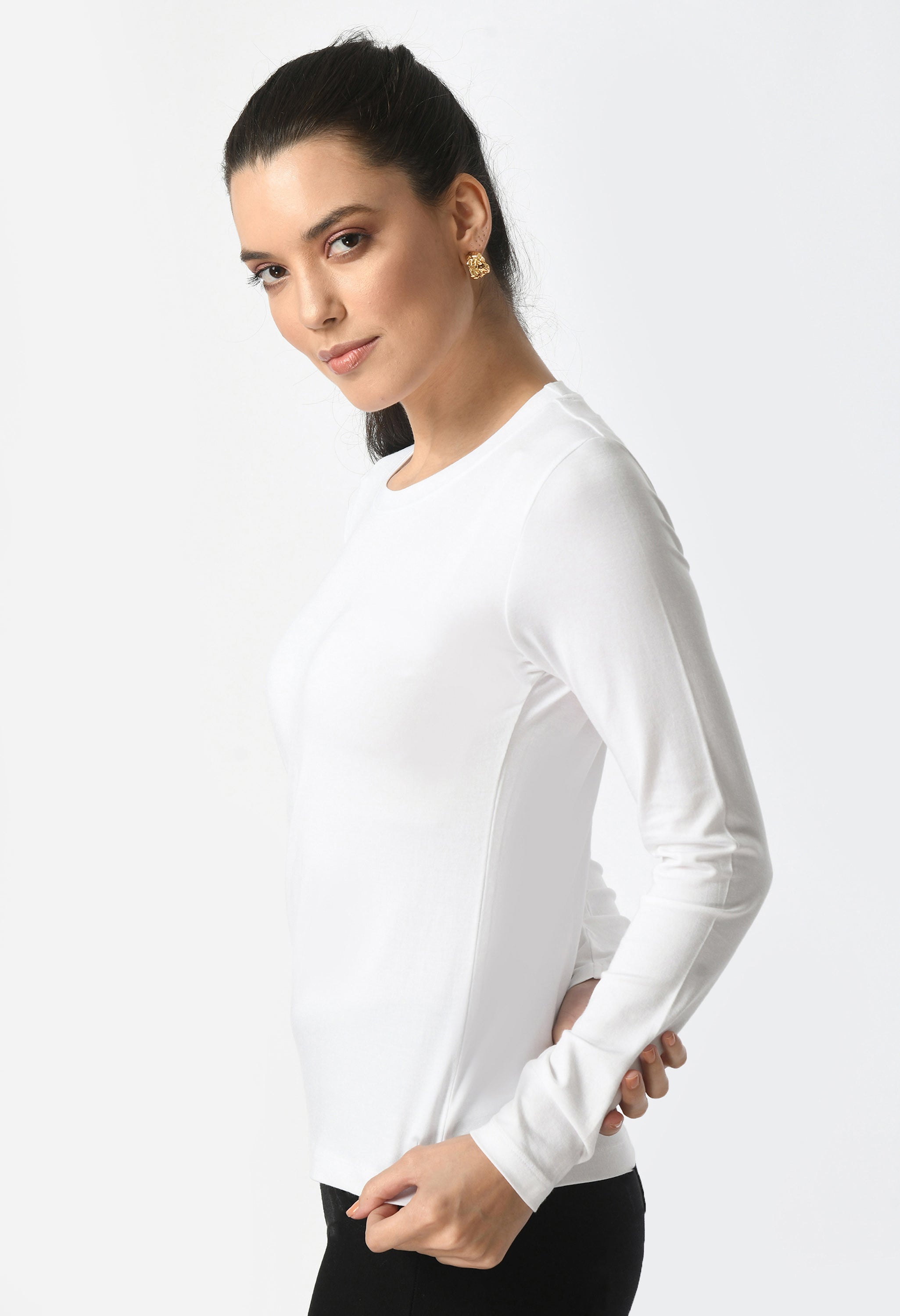 Crew Neck Long Sleeve T-Shirt  #6003