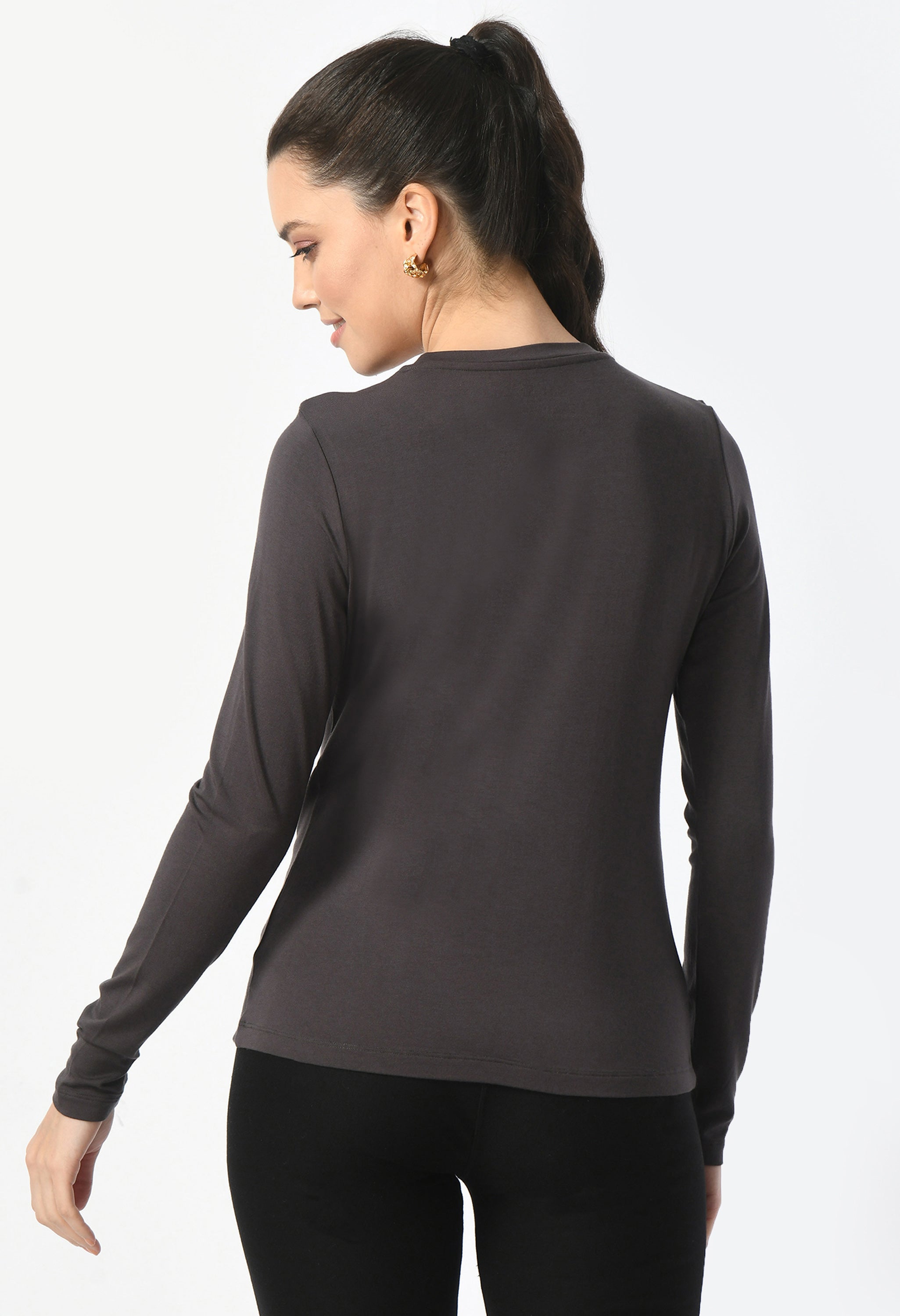 Crew Neck Long Sleeve T-Shirt  #6003