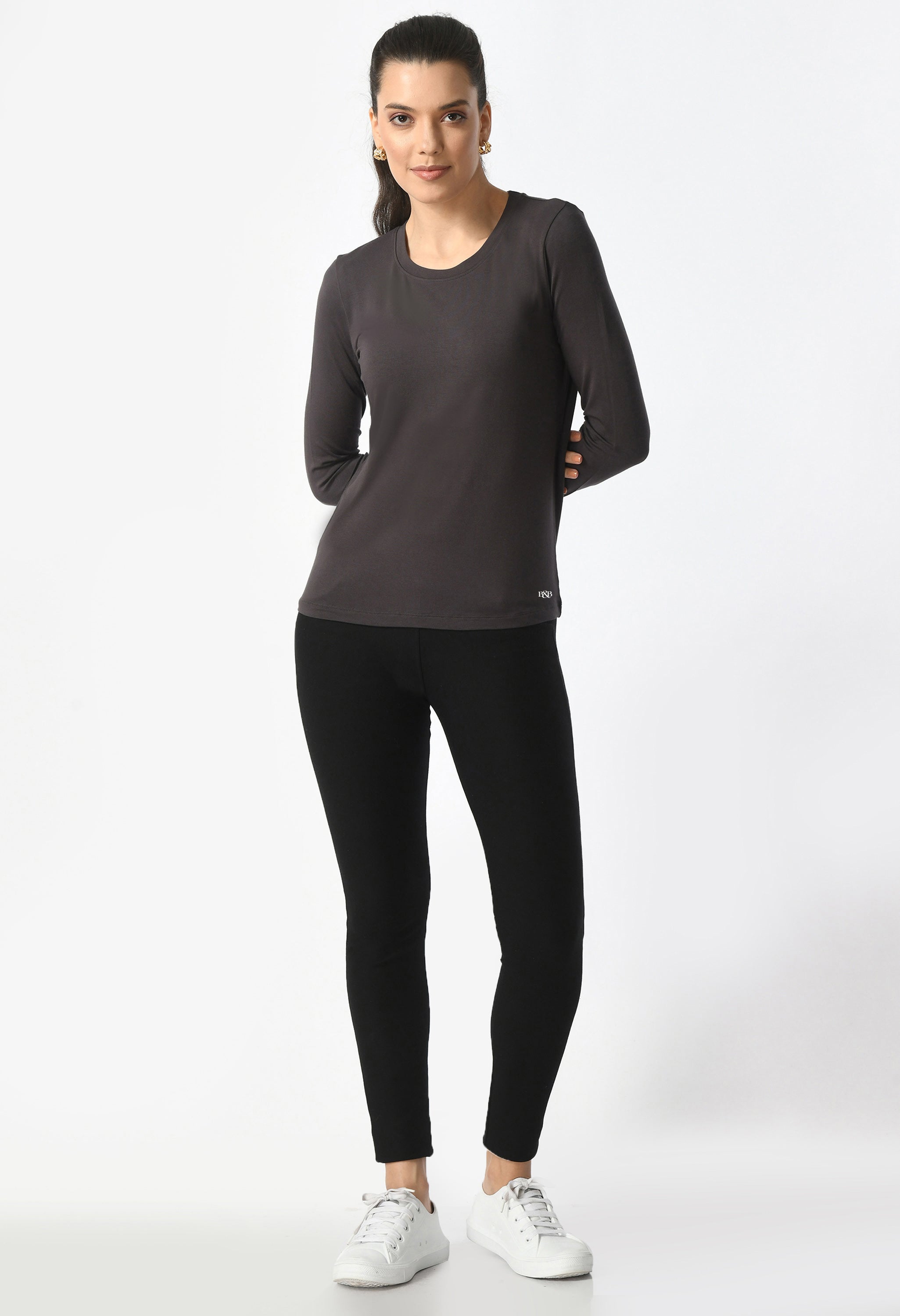 Crew Neck Long Sleeve T-Shirt  #6003