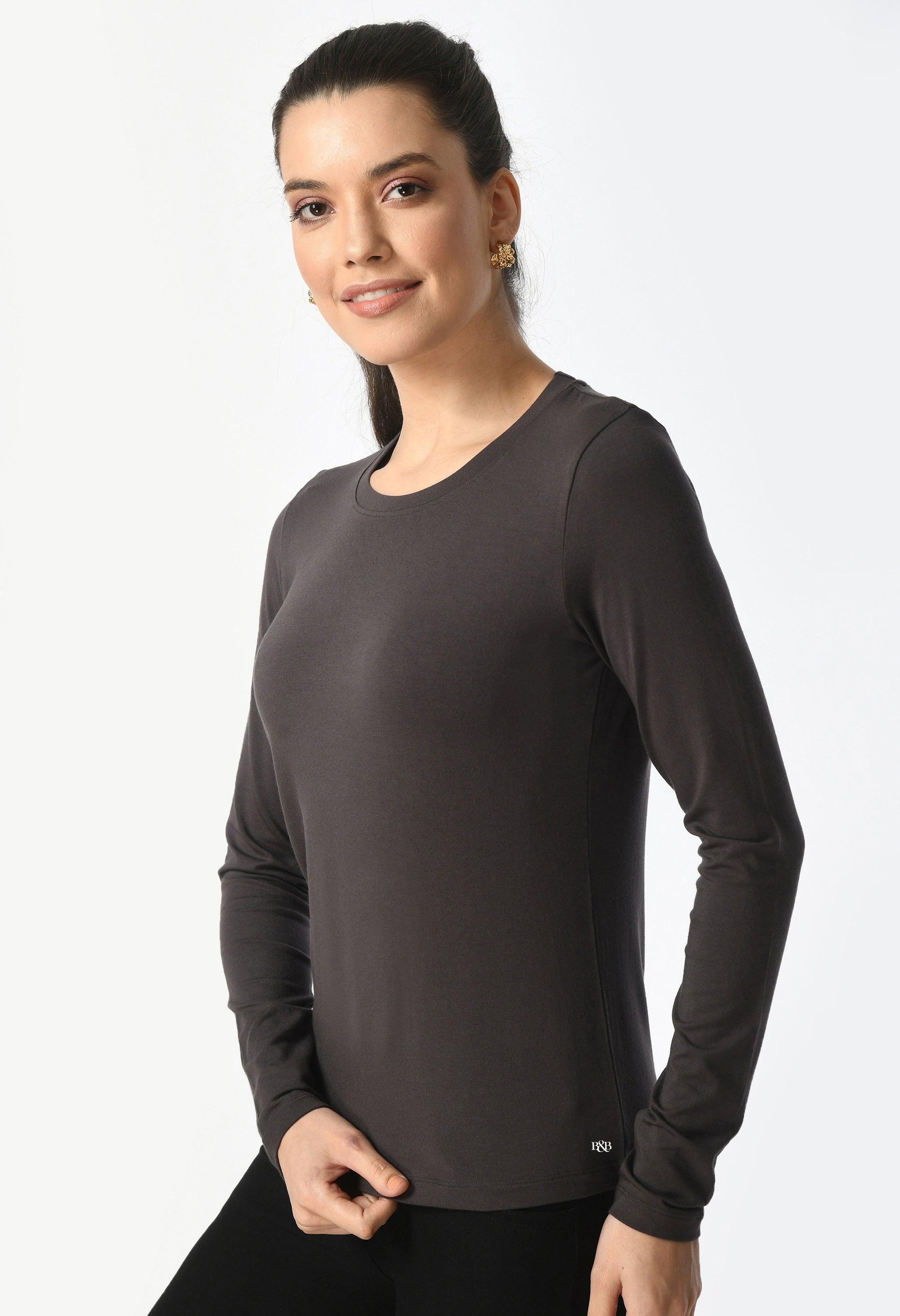 Crew Neck Long Sleeve T-Shirt  #6003