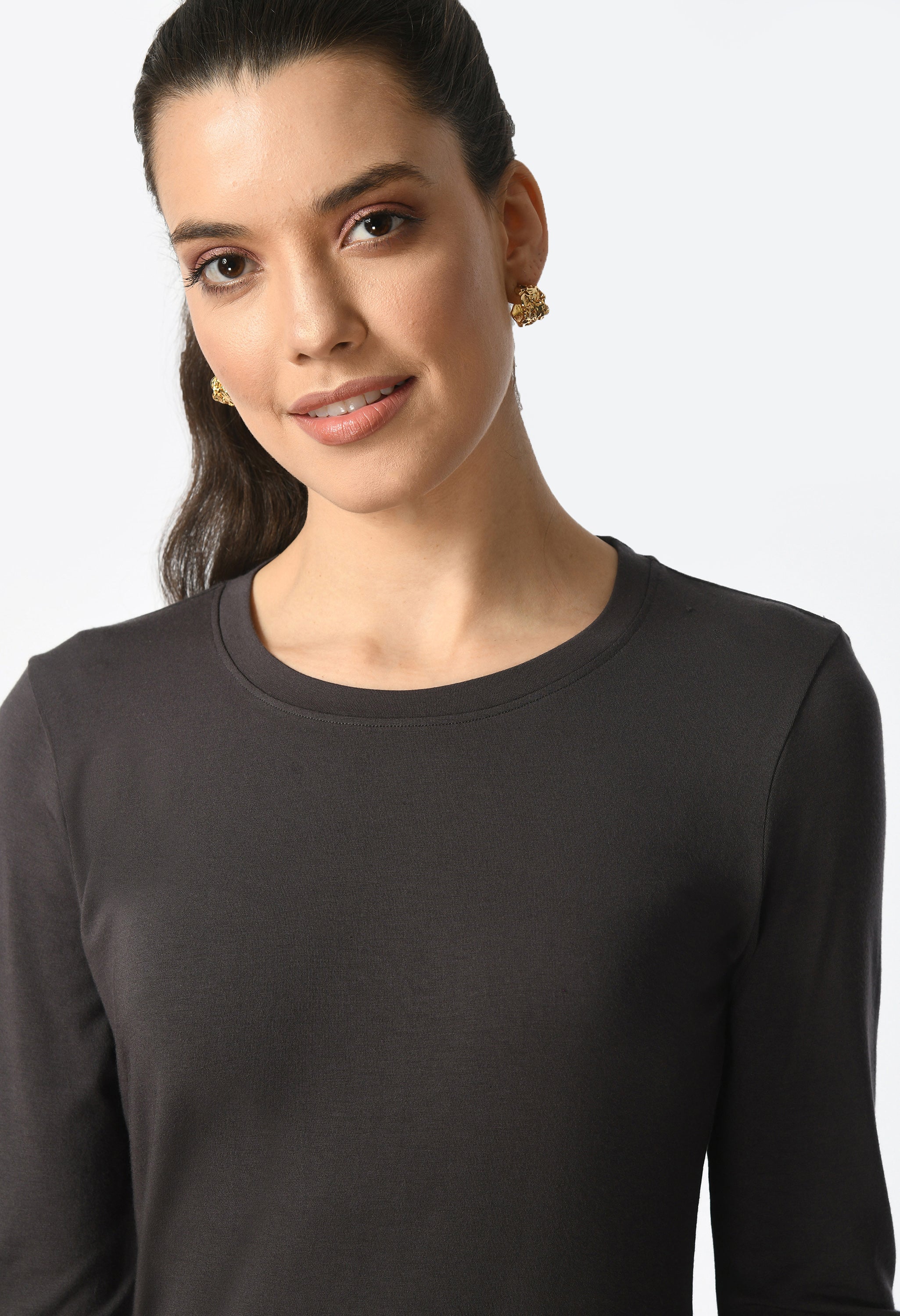 Crew Neck Long Sleeve T-Shirt  #6003