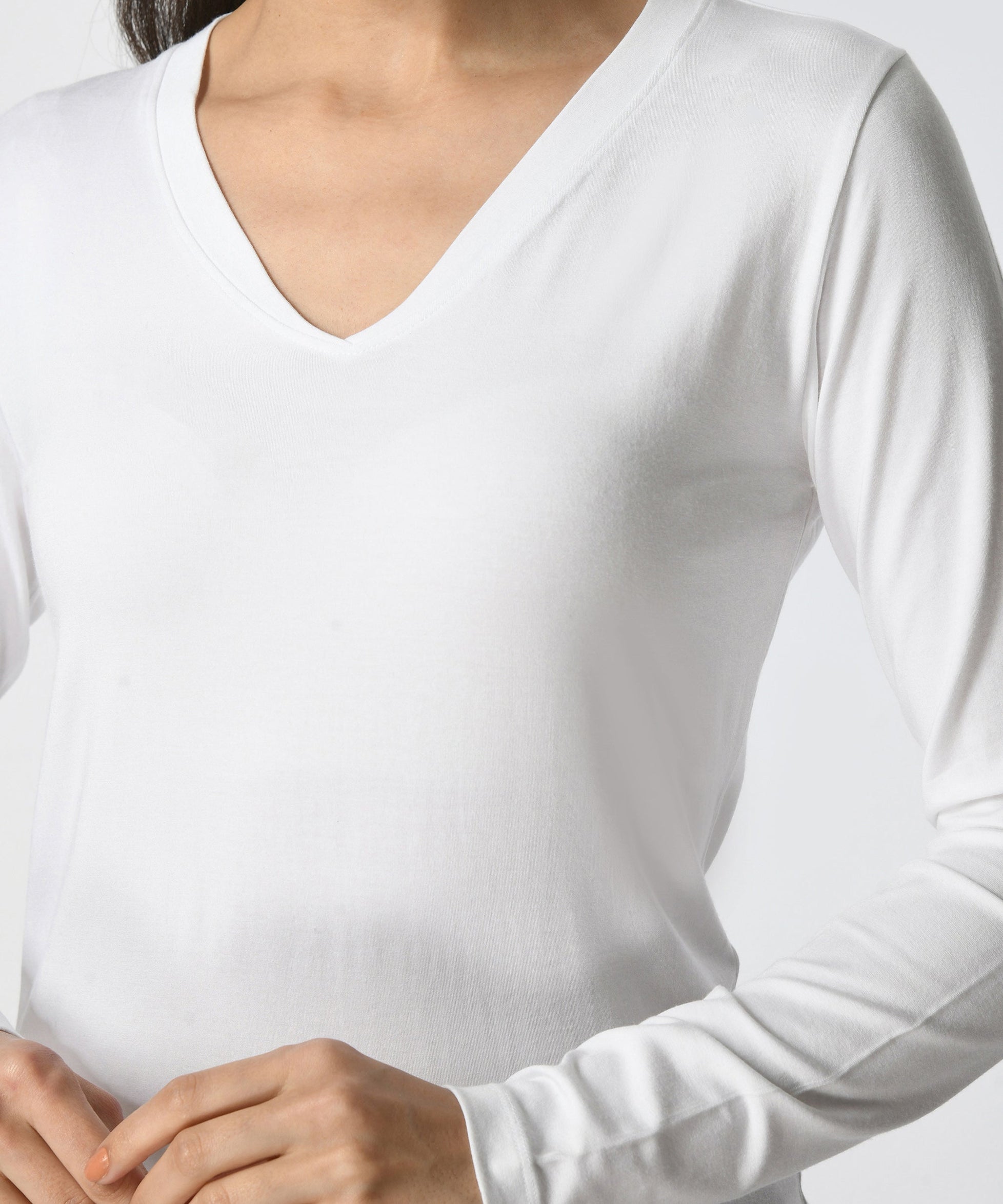 V-Neck Long Sleeve T-Shirt  #6004