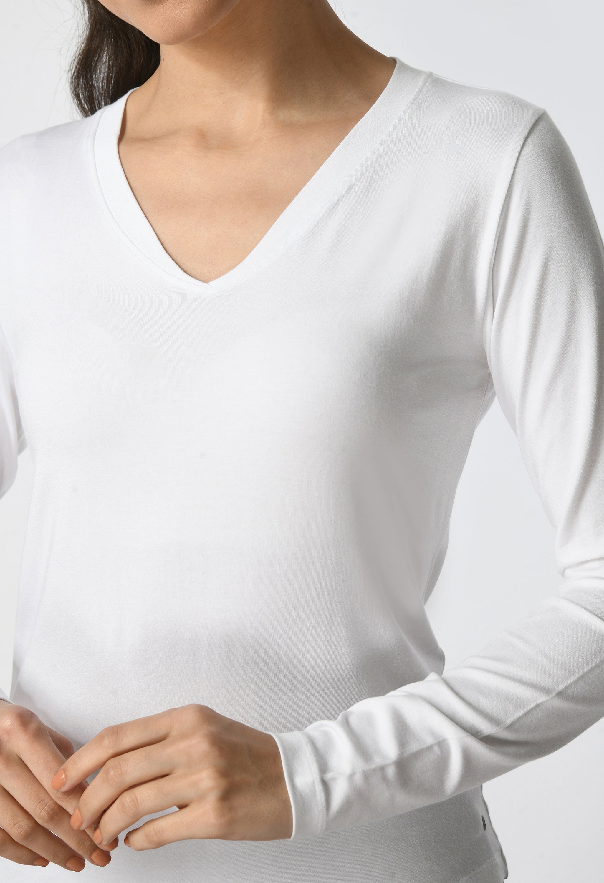 V-Neck Long Sleeve T-Shirt  #6004