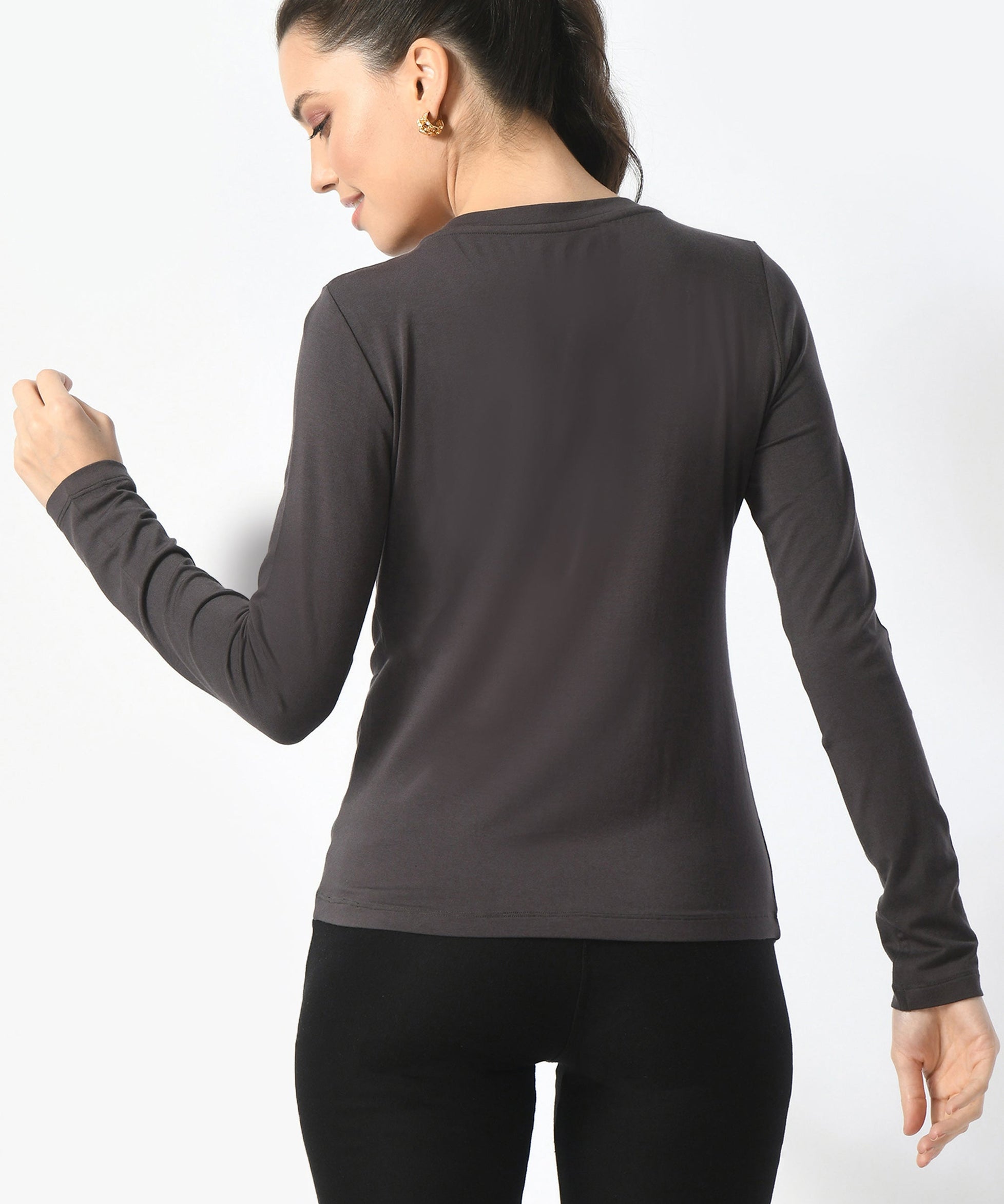 V-Neck Long Sleeve T-Shirt  #6004
